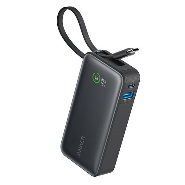 A1259H11.jpg Anker 30W Fast Charging 10000 mAh Built-in USB-C Cable | Black - Image 1