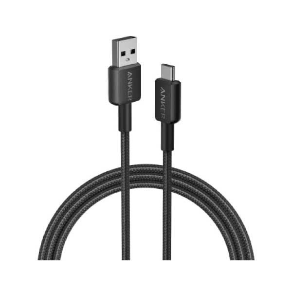 A81H6H11_5c0ed15b-115d-4d27-9993-f9ec4ae452b7.jpg Anker 1.8m/6ft 322 USB-A to USB-C Braided Cable | Black - Image 1